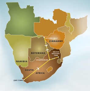 The Great Southern Safari map