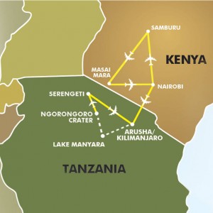 Lands of the Great Migration - Kenya & Tanzania map