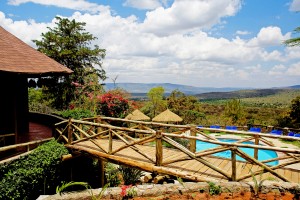 Kenya - 5 Days Mara Sopa Lodge view over pool